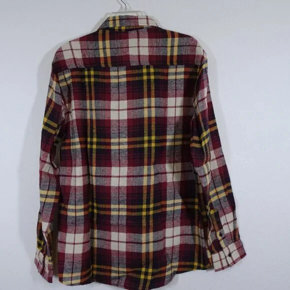 Molokai Surf Co Flannel Shirt Men's Size M Red Plaid Long Sleeve Outdoor - Picture 5 of 8
